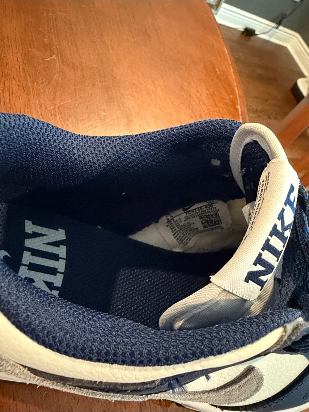 Youth Nike dunk low sneakers  in Navy, white and gray